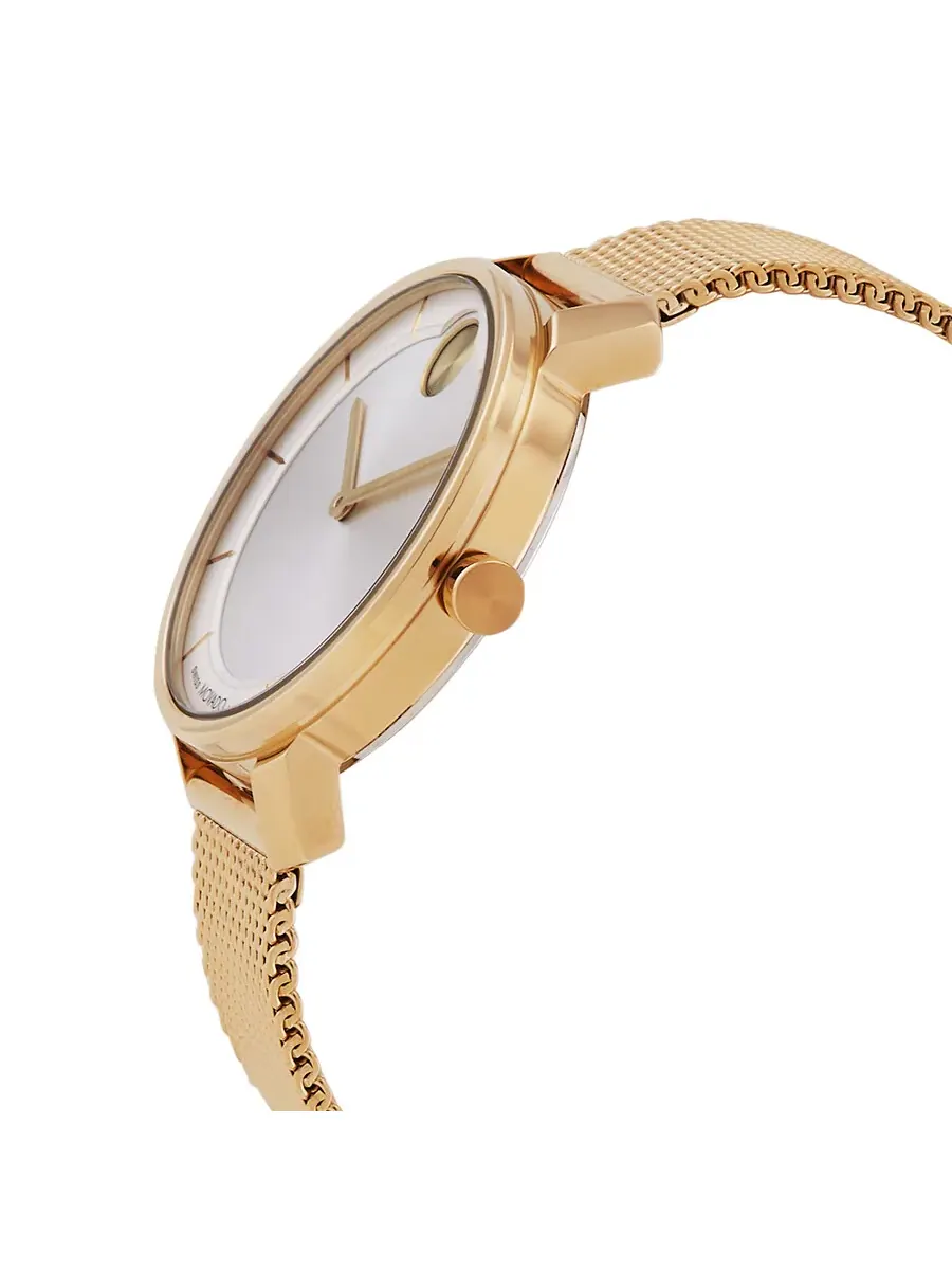 Женские часы Movado Bold с солнечным циферблатом и кварцевым механизмом 3600920 — изображение 2 из 3, оттенок золотистый