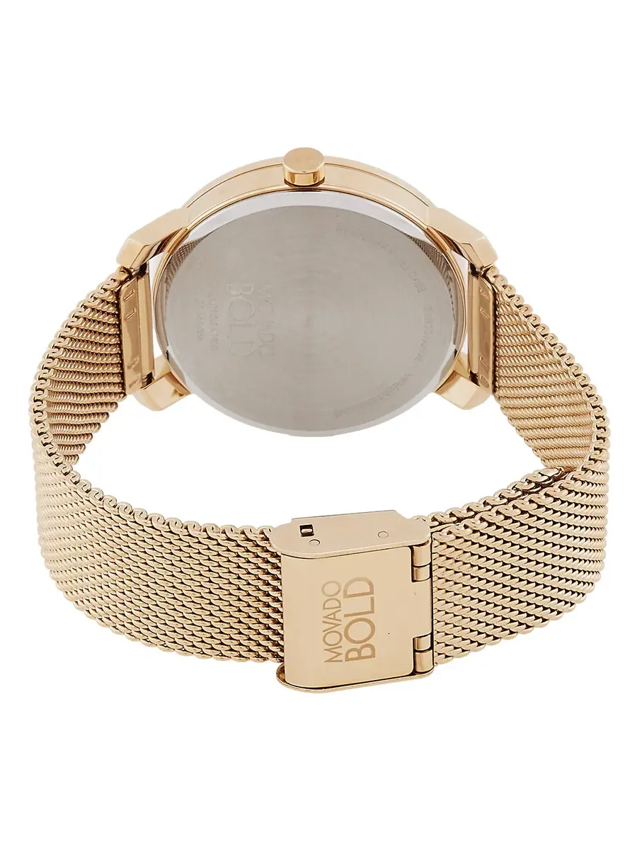 Женские часы Movado Bold с солнечным циферблатом и кварцевым механизмом 3600920 — изображение 3 из 3, оттенок золотистый