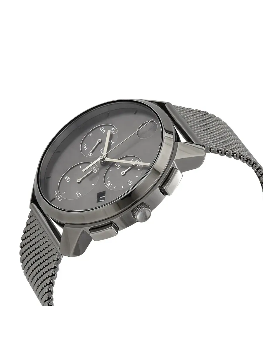 Мужские часы Movado Bold Thin Chronograph Quartz с серым циферблатом 3600635 — изображение 2 из 3, оттенок серый
