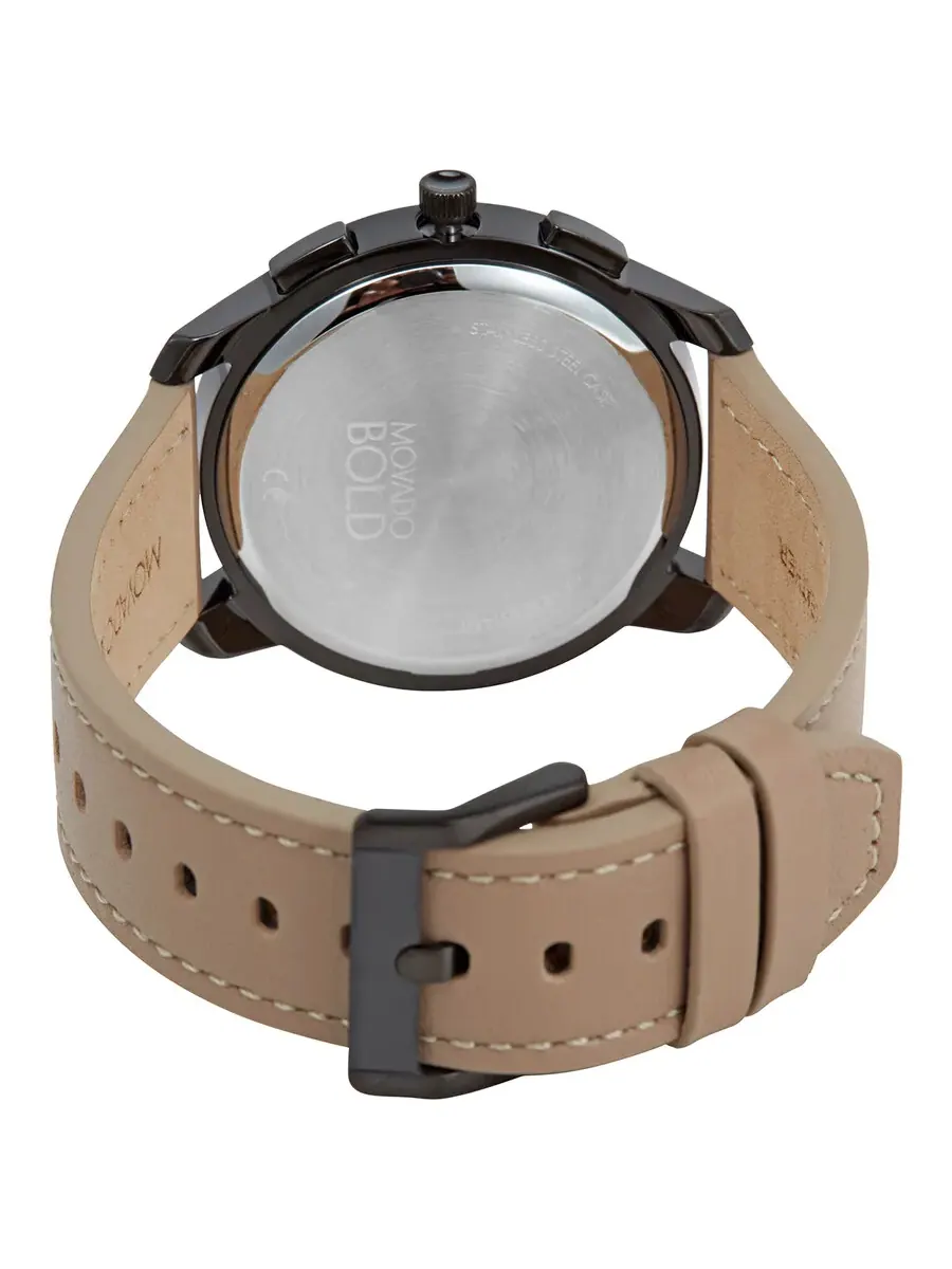 Мужские кварцевые часы Movado BOLD Thin Chronograph 3600719 — изображение 3 из 3, оттенок темный серый