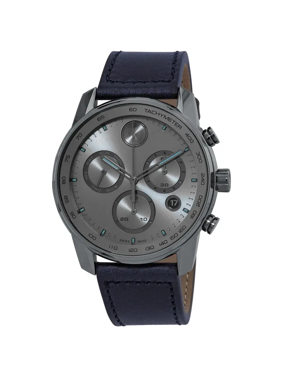 Мужские часы Movado Bold Verso Chronograph Quartz с серым циферблатом 3600909 — серый