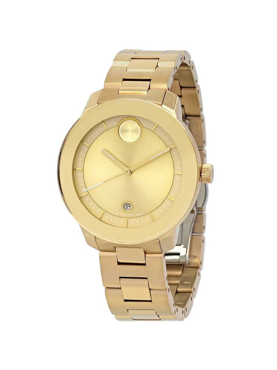 Женские кварцевые часы Movado Bold Verso с золотым циферблатом, модель 3600871 — изображение 1 из 3, оттенок золотистый