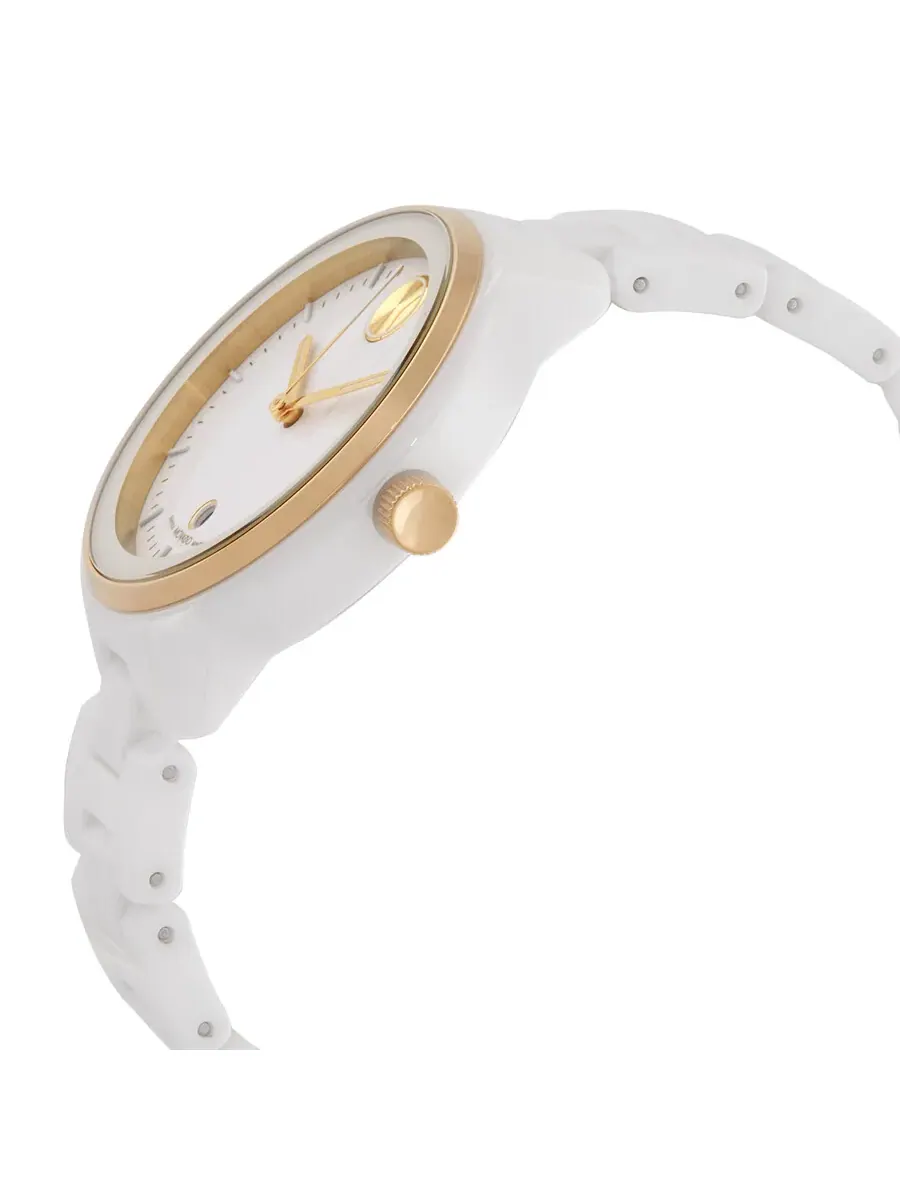 Часы унисекс Movado BOLD Verso Quartz с белым циферблатом 3600934 — изображение 2 из 3, оттенок желтый золотистый