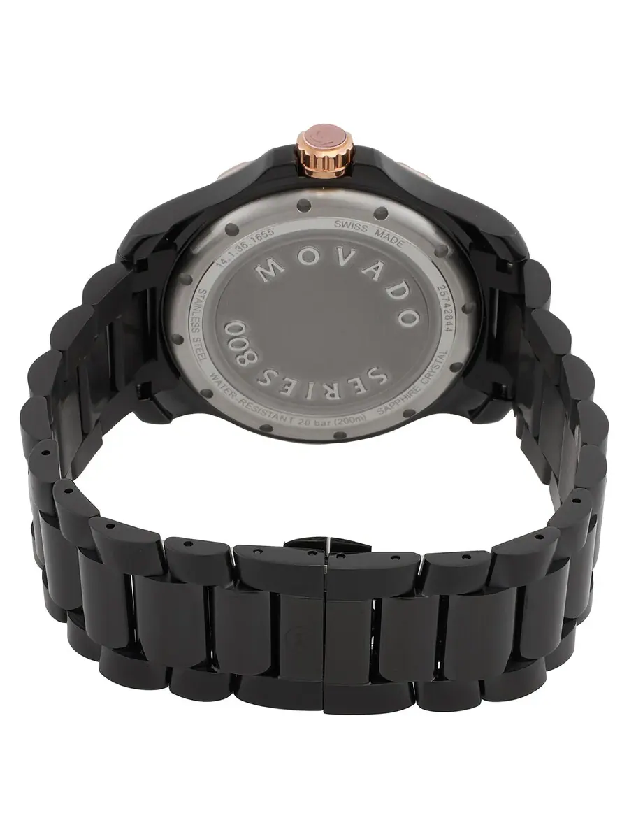 Мужские часы Movado Series 800 Quartz с черным циферблатом 2600162 — изображение 3 из 3, оттенок розовый золотистый