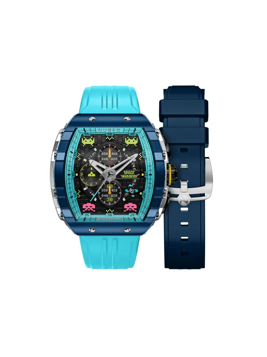 Мужские часы Nubeo Magellan Chronograph с синим циферблатом NB-6024-SI-0A — изображение 1 из 4, оттенок синий