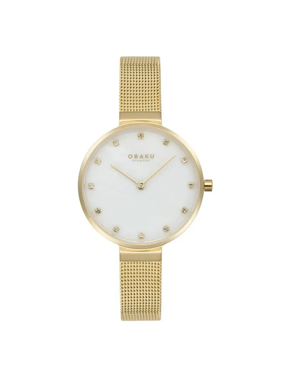 Женские часы Obaku Analog Quartz с белым циферблатом V287LXGWMG