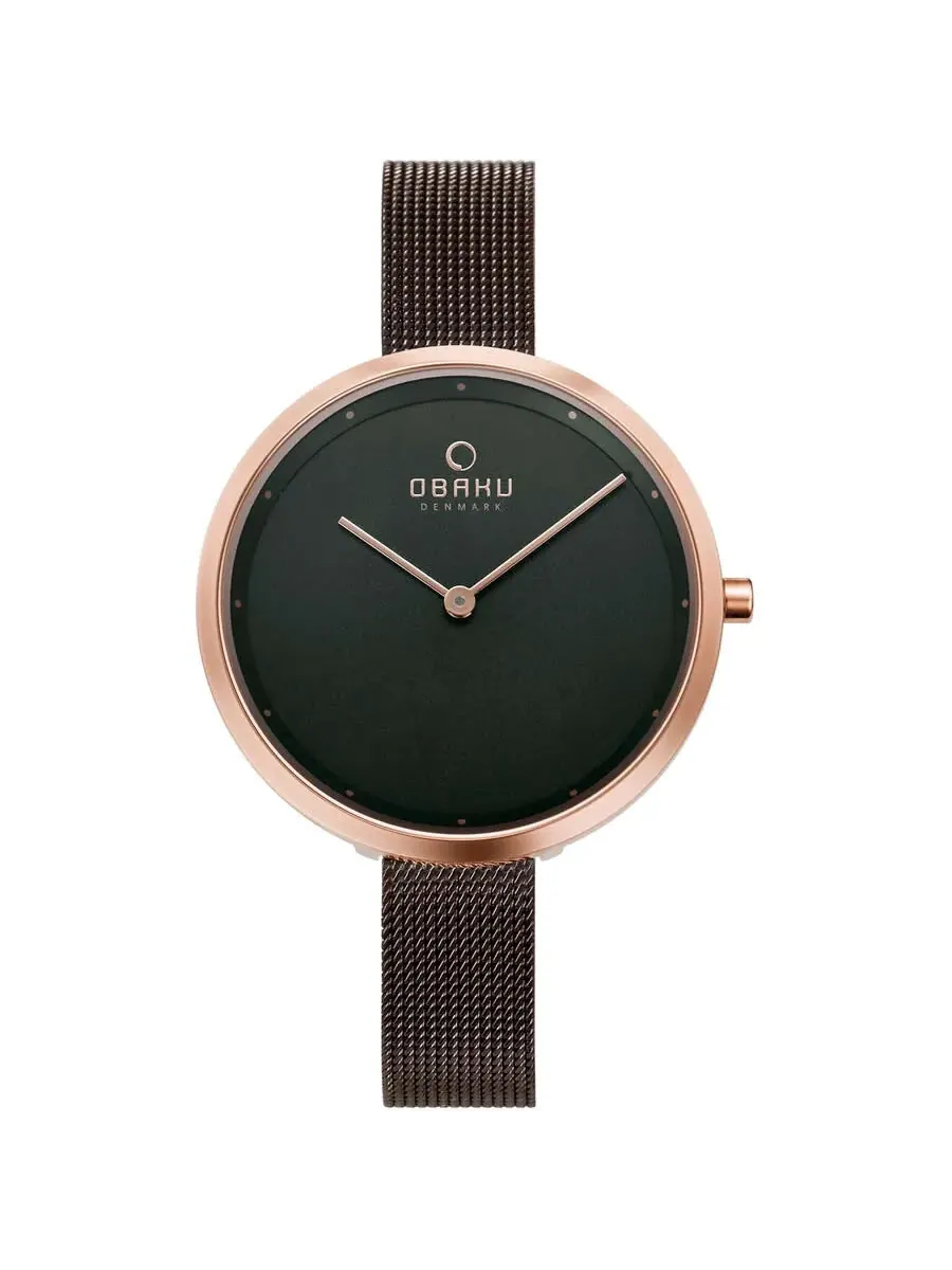 Женские часы Obaku Classic с кварцевым механизмом и коричневым циферблатом V227LXVNMN