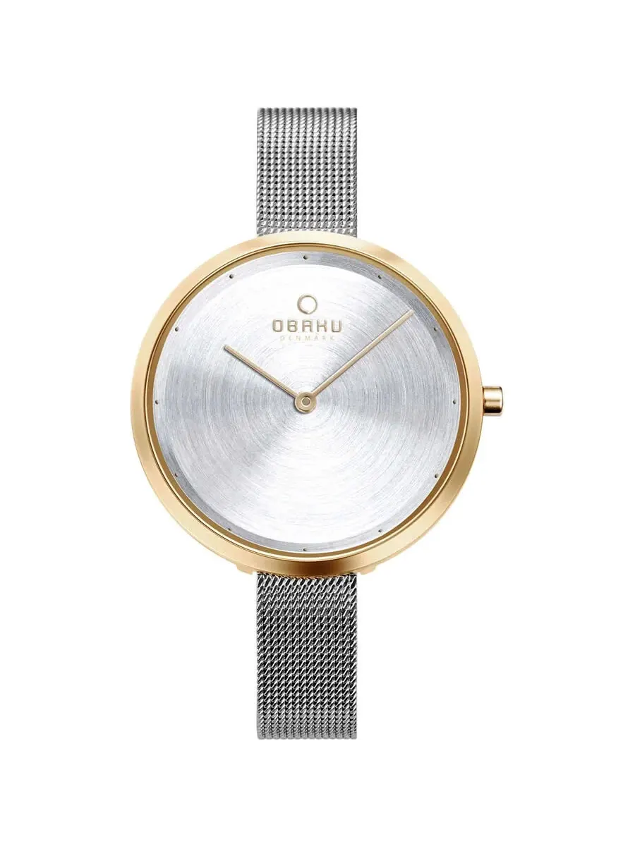 Женские часы Obaku Classic с кварцевым механизмом и серебристым циферблатом V227LXGIMC