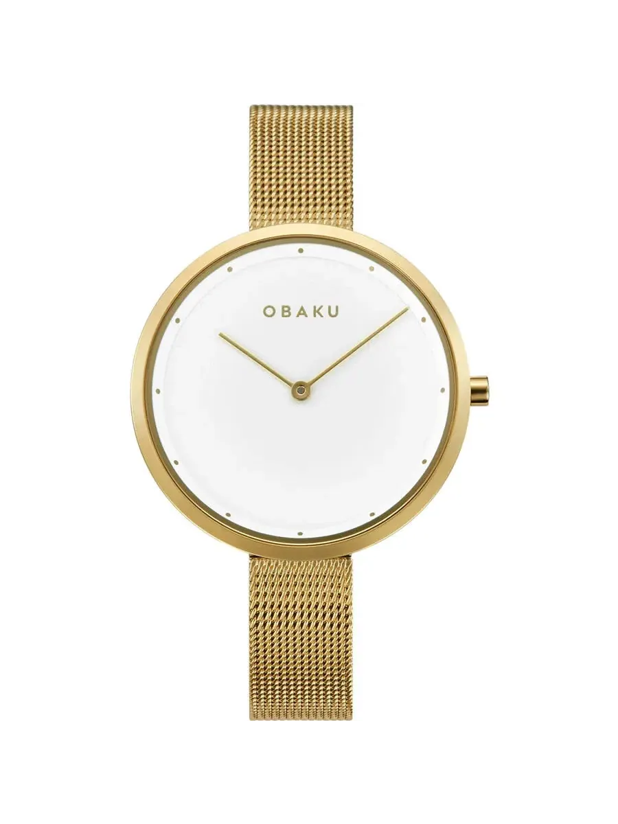 Женские кварцевые часы Obaku Classic с белым циферблатом V227LXGIMG