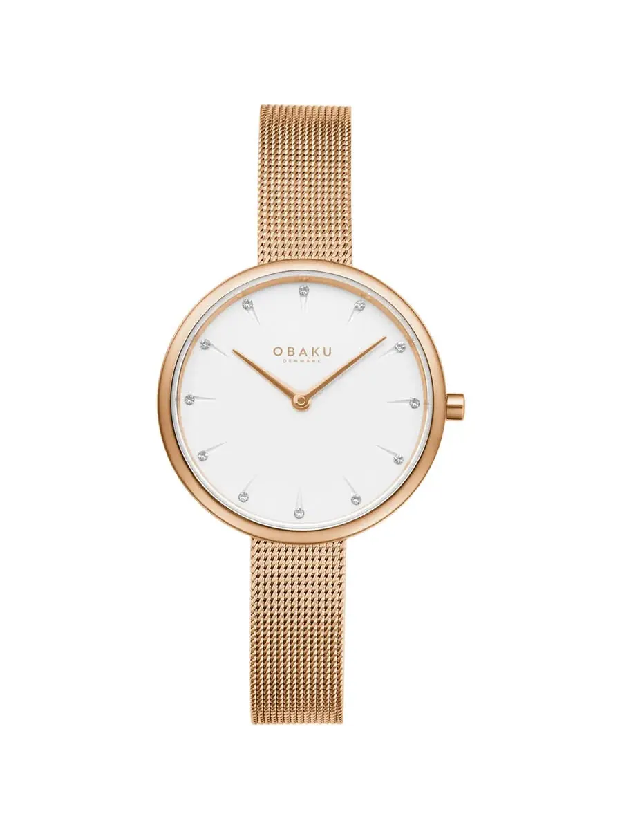 Женские часы Obaku Classic с кварцевым механизмом и белым циферблатом V233LXVIMV