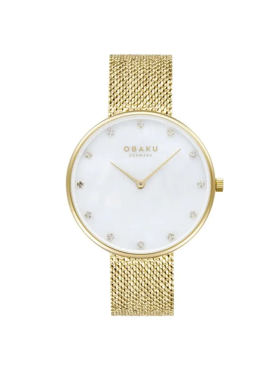 Женские часы Obaku Glans с кварцевым механизмом и белым циферблатом V288LXGWHG