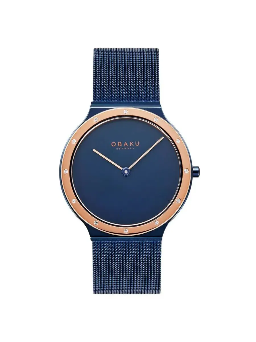 Женские часы Obaku Note Lille с голубым циферблатом Quartz V285LESLML