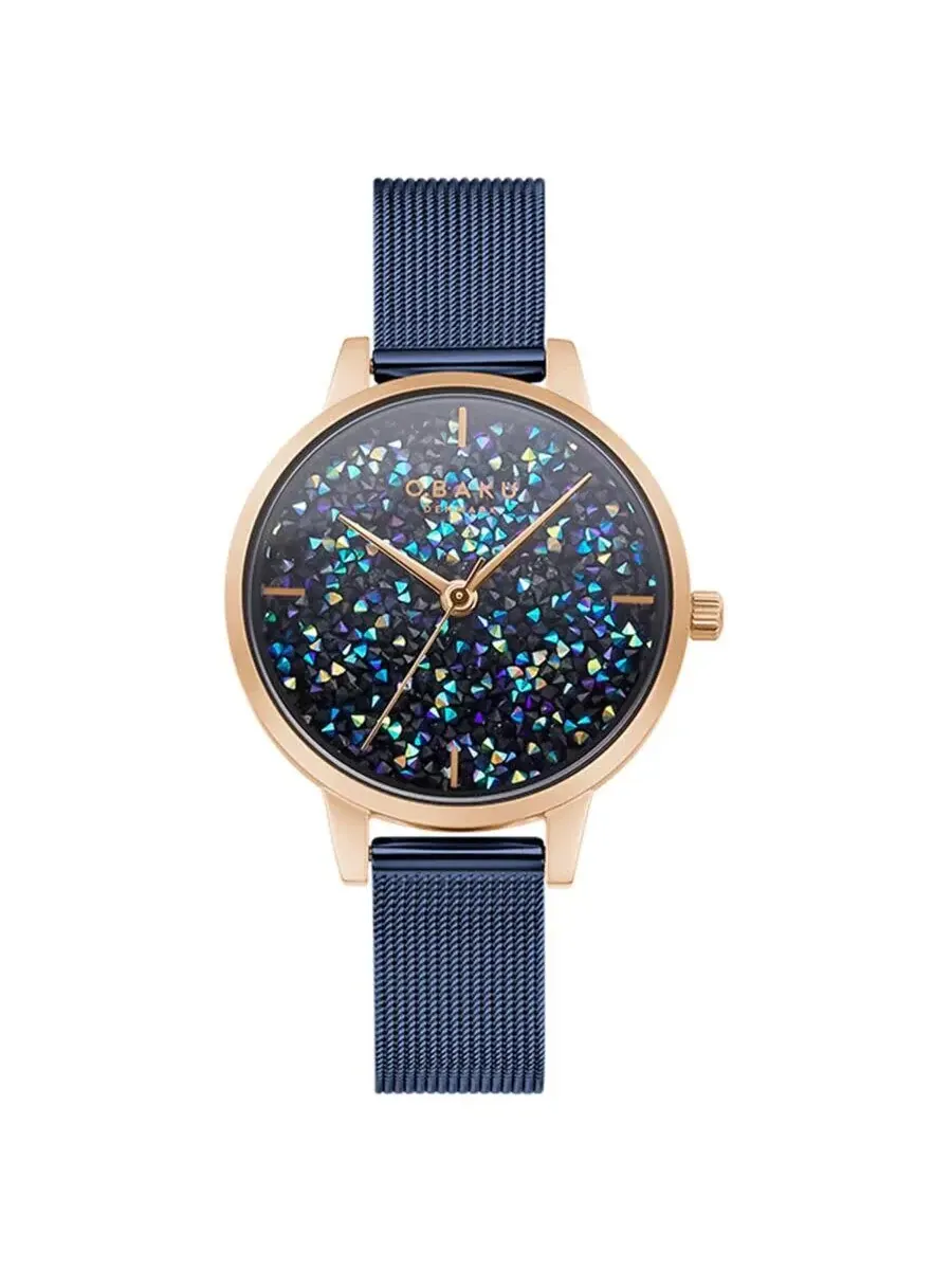 Женские часы Obaku Orion с синим кварцевым циферблатом V250LXVLML