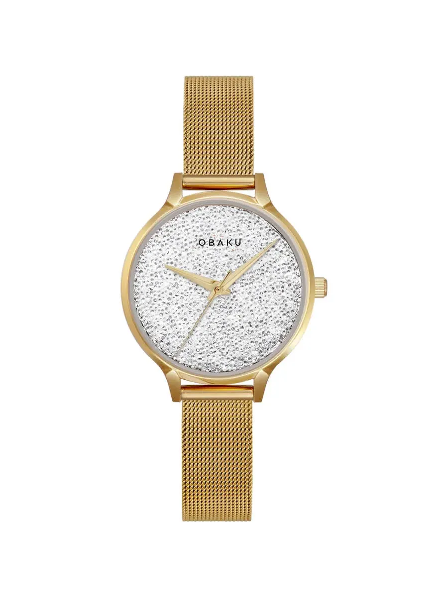Женские кварцевые часы Obaku Stjerner с серебристым циферблатом V238LXGWMG