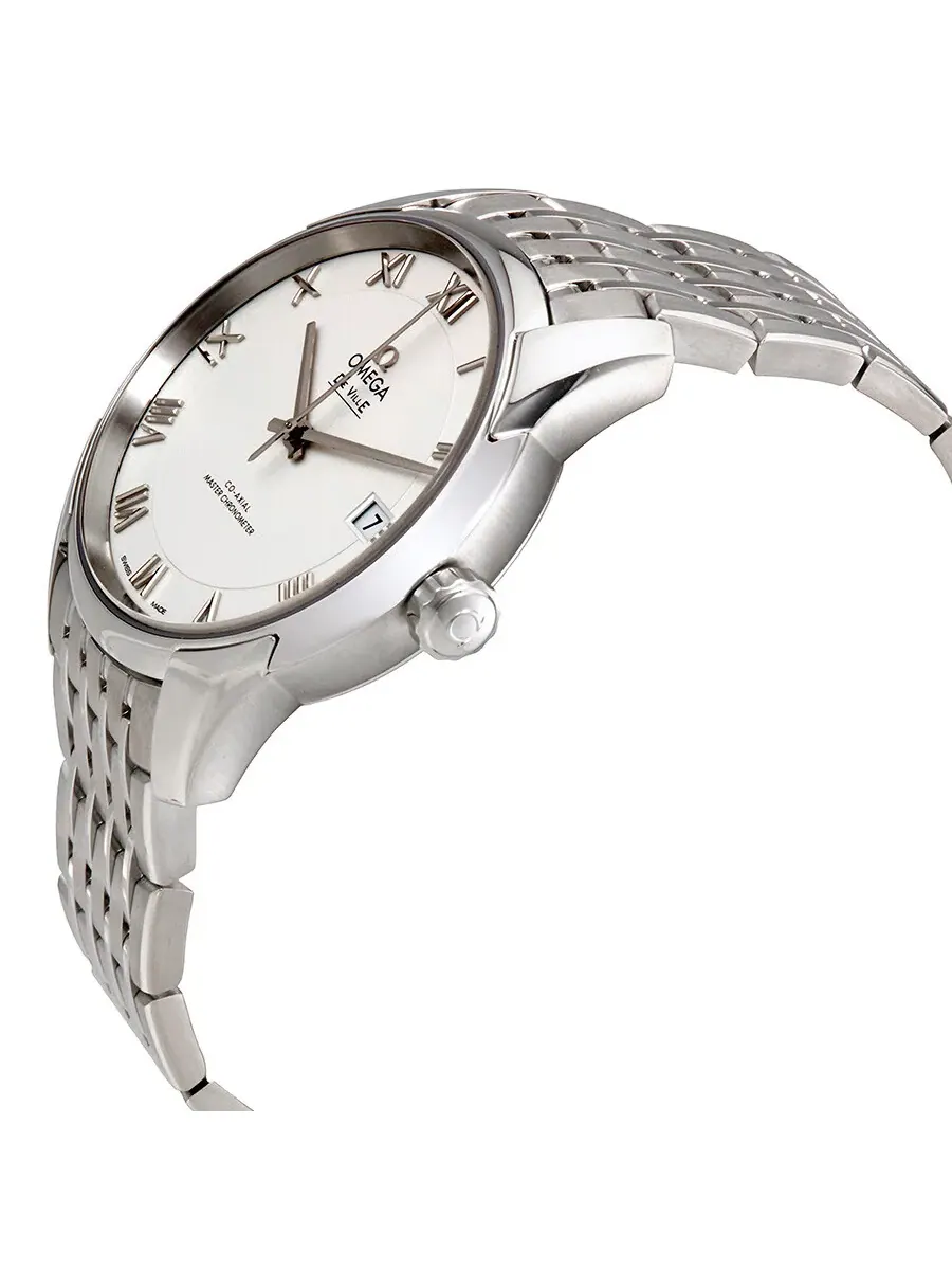 Мужские часы Omega De Ville Hour Vision с белым циферблатом из нержавеющей стали, автоматические — изображение 2 из 3