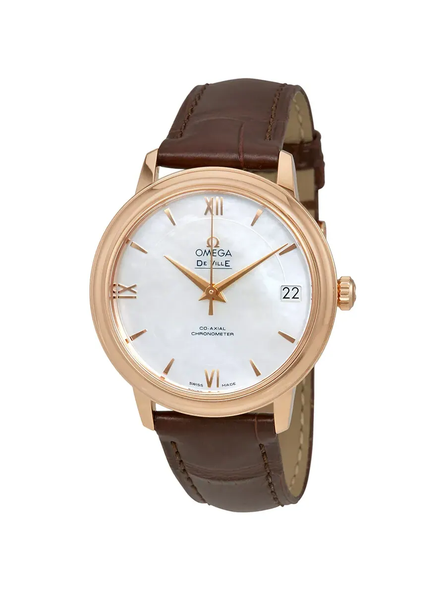 Женские часы Omega De Ville Automatic с перламутровым циферблатом 424.53.33.20.05.001 — изображение 1 из 3, оттенок розовый