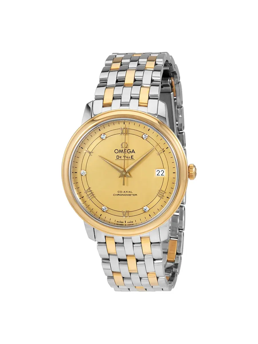 Мужские часы Omega De Ville Prestige с шампановым циферблатом 424.20.37.20.58.002 — изображение 1 из 3, оттенок желтый