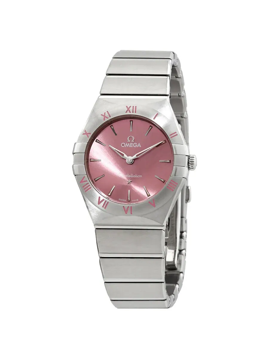Женские часы Omega Constellation Quartz с розовым циферблатом 131.10.28.60.11.001 — изображение 1 из 3, оттенок серебристый