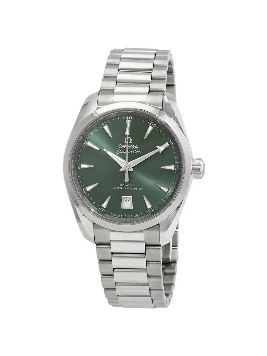 Часы Omega Seamaster Aqua Terra Automatic Chronometer с зеленым циферблатом, унисекс, модель — изображение 1 из 3