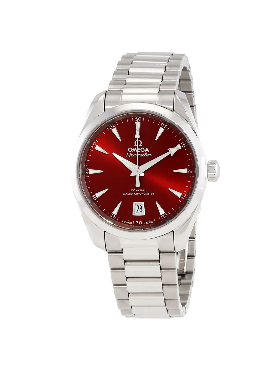 Наручные часы Omega Seamaster Aqua Terra Automatic Chronometer с красным циферблатом унисекс — изображение 1 из 3