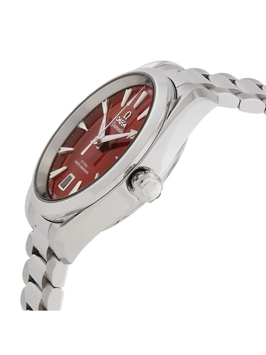 Наручные часы Omega Seamaster Aqua Terra Automatic Chronometer с красным циферблатом унисекс — изображение 2 из 3