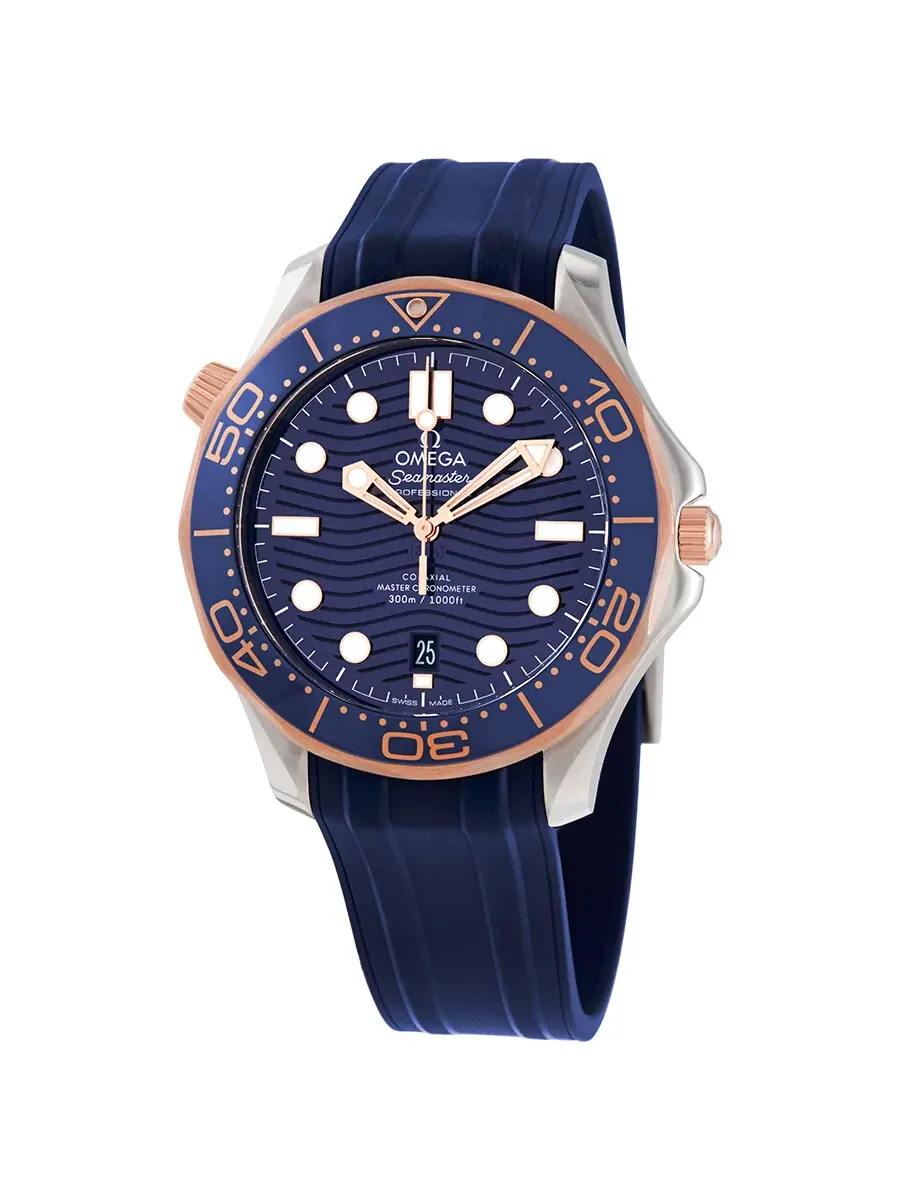 Мужские часы Omega Seamaster Diver Automatic из нержавеющей стали и 18-каратного золота Sedna с — изображение 1 из 5