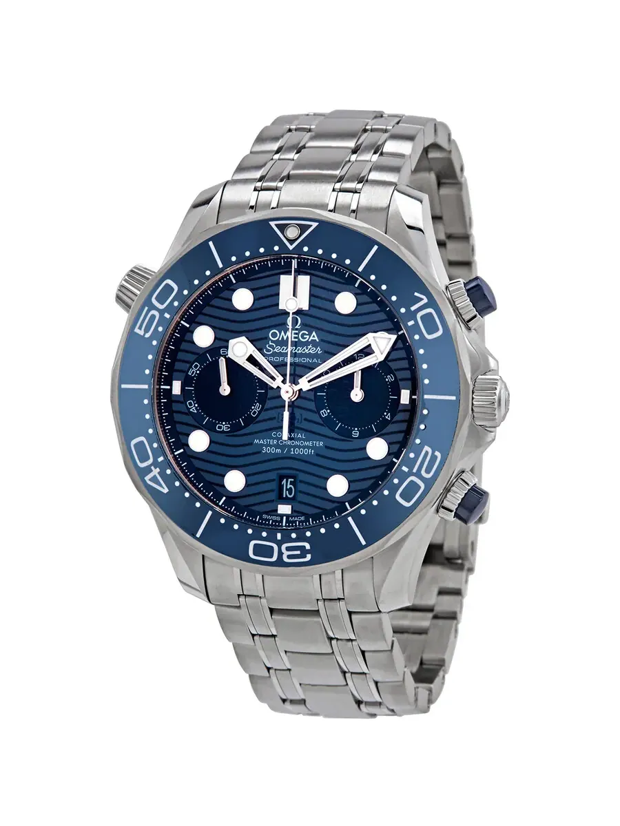 Мужские часы Omega Seamaster Diver Chronograph Automatic Chronometer с синим циферблатом — изображение 1 из 3, оттенок синий