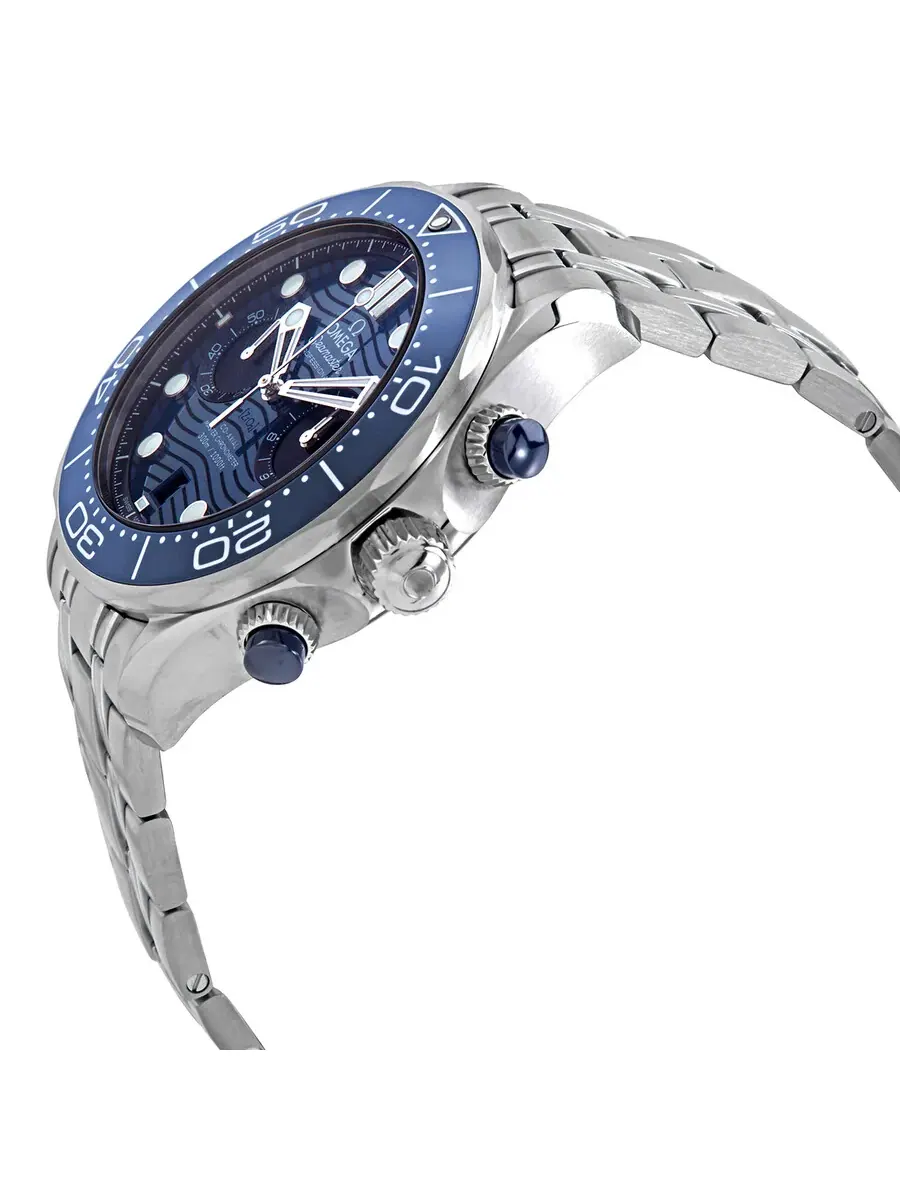 Мужские часы Omega Seamaster Diver Chronograph Automatic Chronometer с синим циферблатом — изображение 2 из 3, оттенок синий