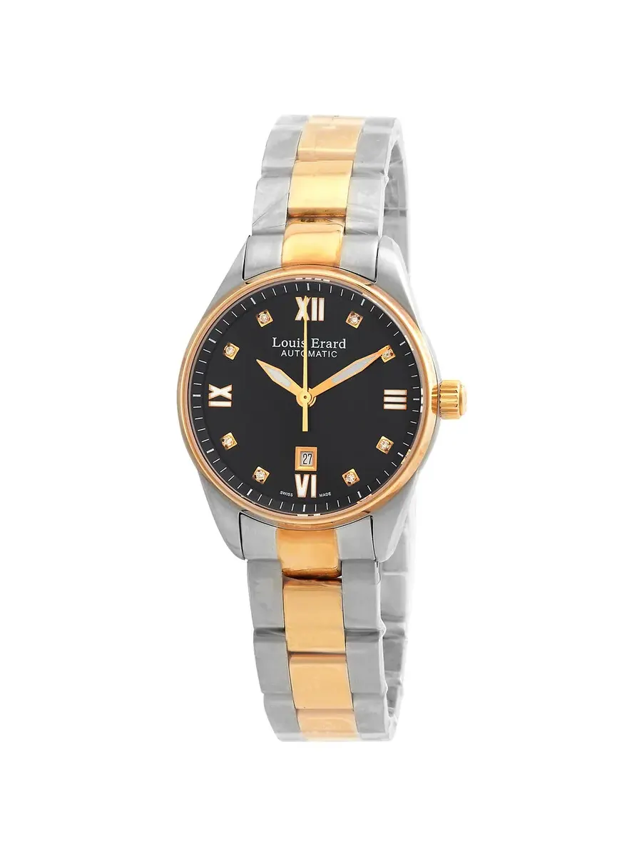 Открытая коробка - Женские часы Louis Erard Heritage Automatic с черным циферблатом и бриллиантами — изображение 1 из 6