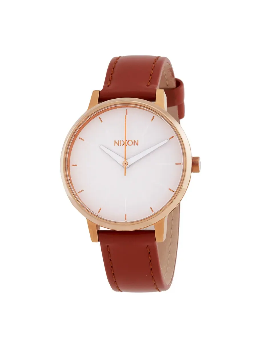 Открытая коробка - Женские часы Nixon Kensington Quartz с серебристым циферблатом A108-1045-00 — золотистый