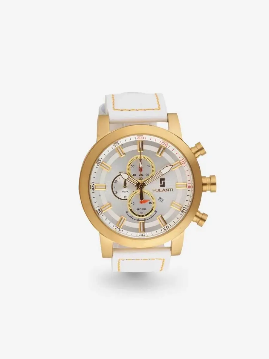 Мужские часы Polanti Rogue Chronograph Quartz с белым циферблатом RG0001W-YG