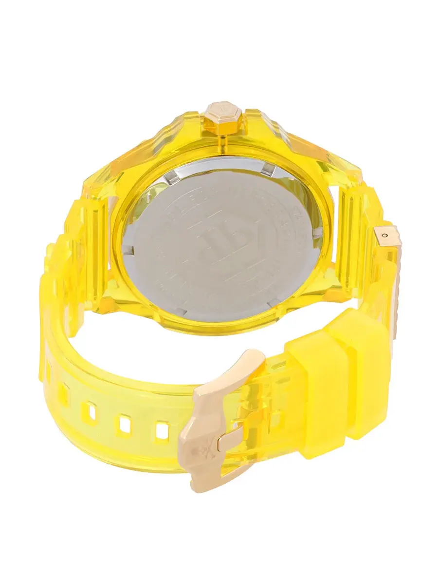Мужские часы Philipp Plein The Skull Quartz с черным циферблатом PWWAA0123 — изображение 3 из 5, оттенок прозрачный желтый