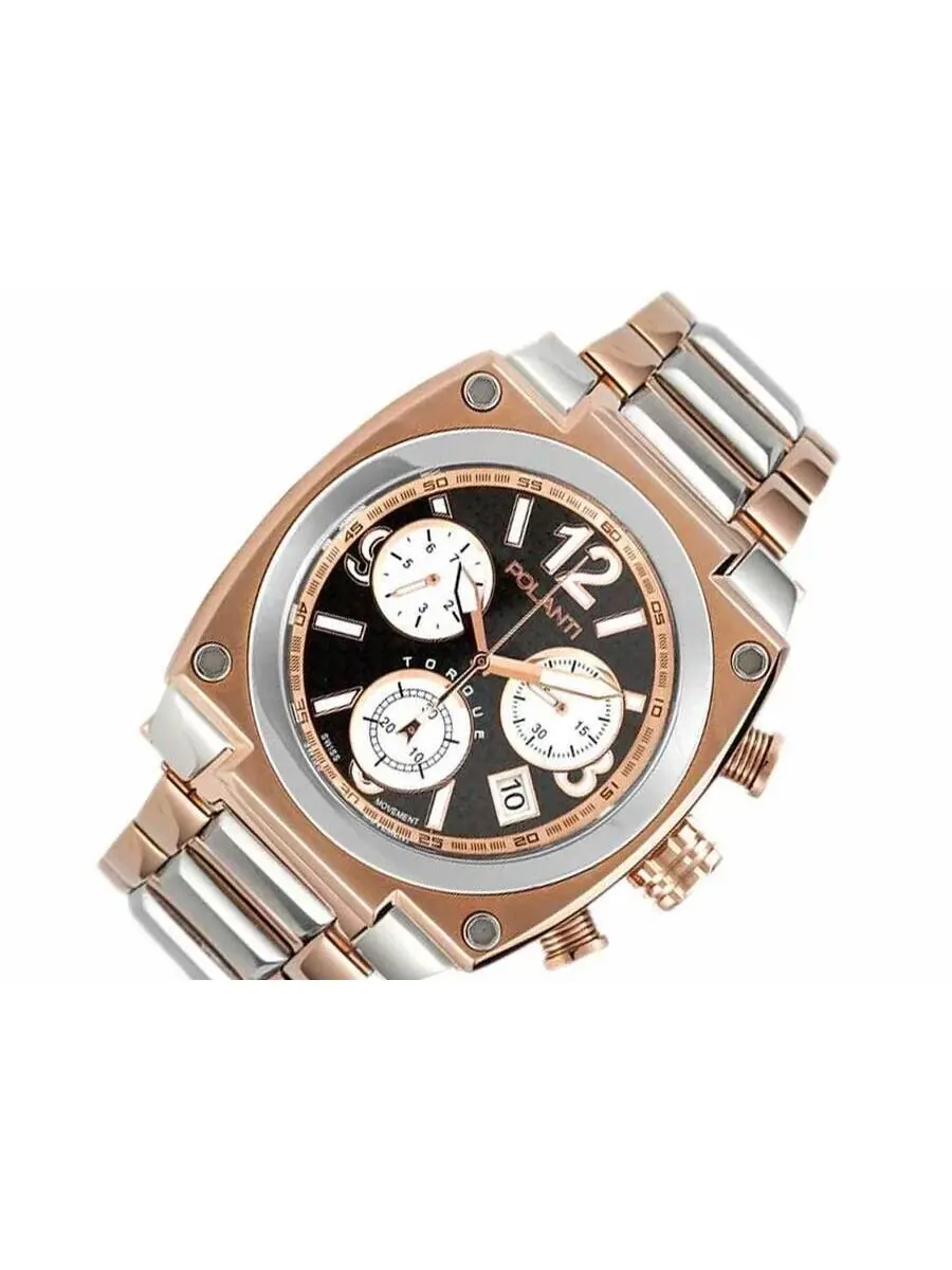 Мужские часы Polanti Torque II Chrono Chronograph с черным циферблатом PLT2003-RGSV