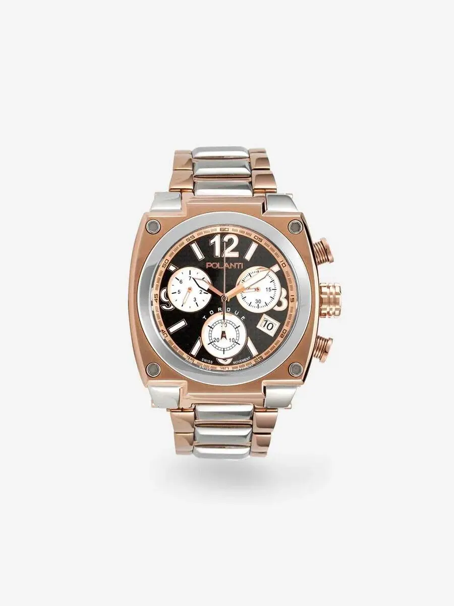 Мужские часы Polanti Torque II Chrono Chronograph с черным циферблатом PLT2003-RGSV — изображение 2 из 3