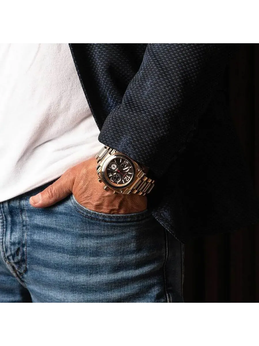 Мужские часы Polanti Torque II Chrono Chronograph с черным циферблатом PLT2003-RGSV — изображение 3 из 3