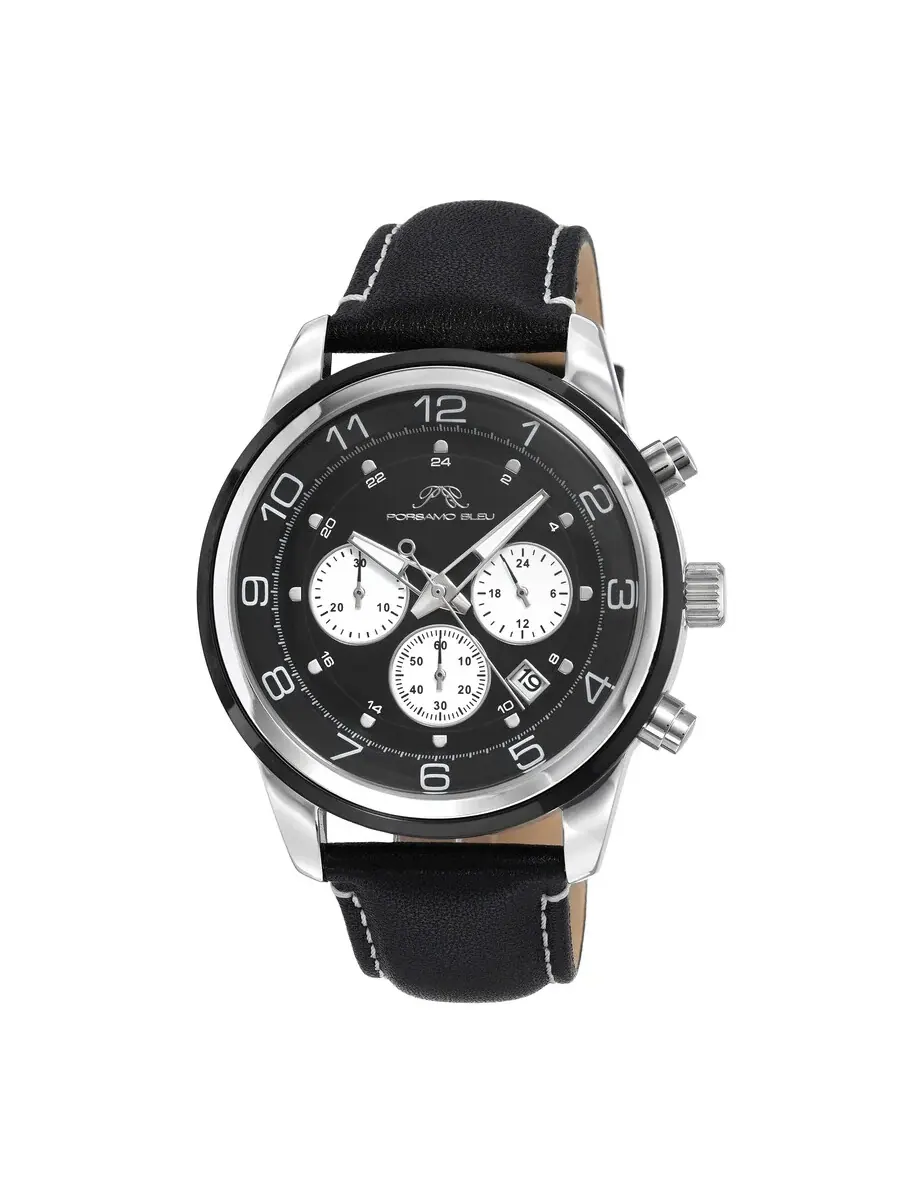 Мужские часы Porsamo Bleu Arthur Chronograph Quartz с черным циферблатом 1091AARL — изображение 1 из 6