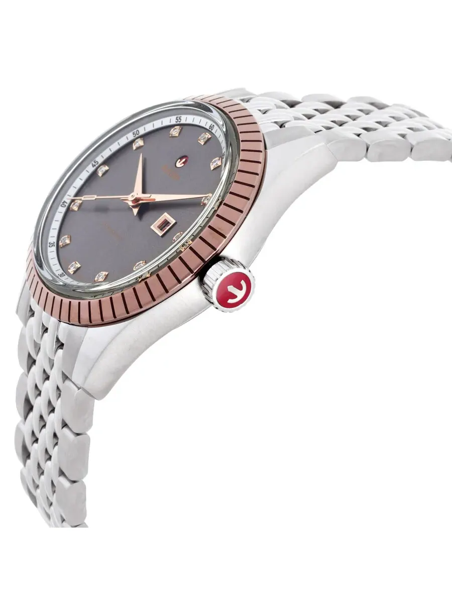Женские автоматические часы Rado с бриллиантовым серым циферблатом R33102703 — изображение 2 из 3, оттенок розовый золотистый