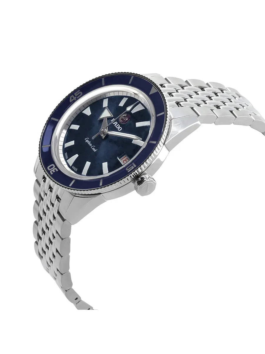 Автоматические часы Rado Captain Cook с синим циферблатом, унисекс, R32500203 — изображение 2 из 3, оттенок серебристый