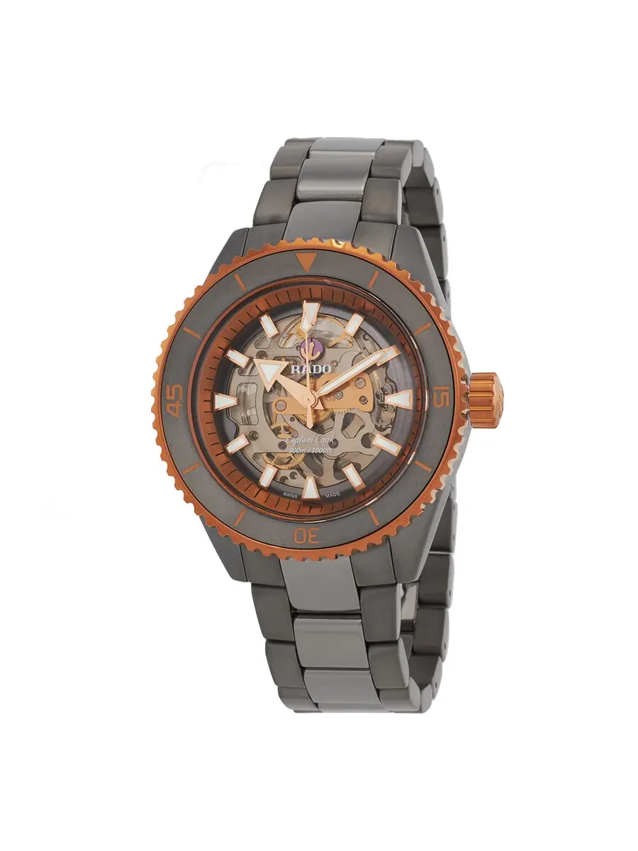 Мужские часы Rado Captain Cook High-Tech Ceramic Skeleton Automatic с серым циферблатом R32148162 — изображение 1 из 3