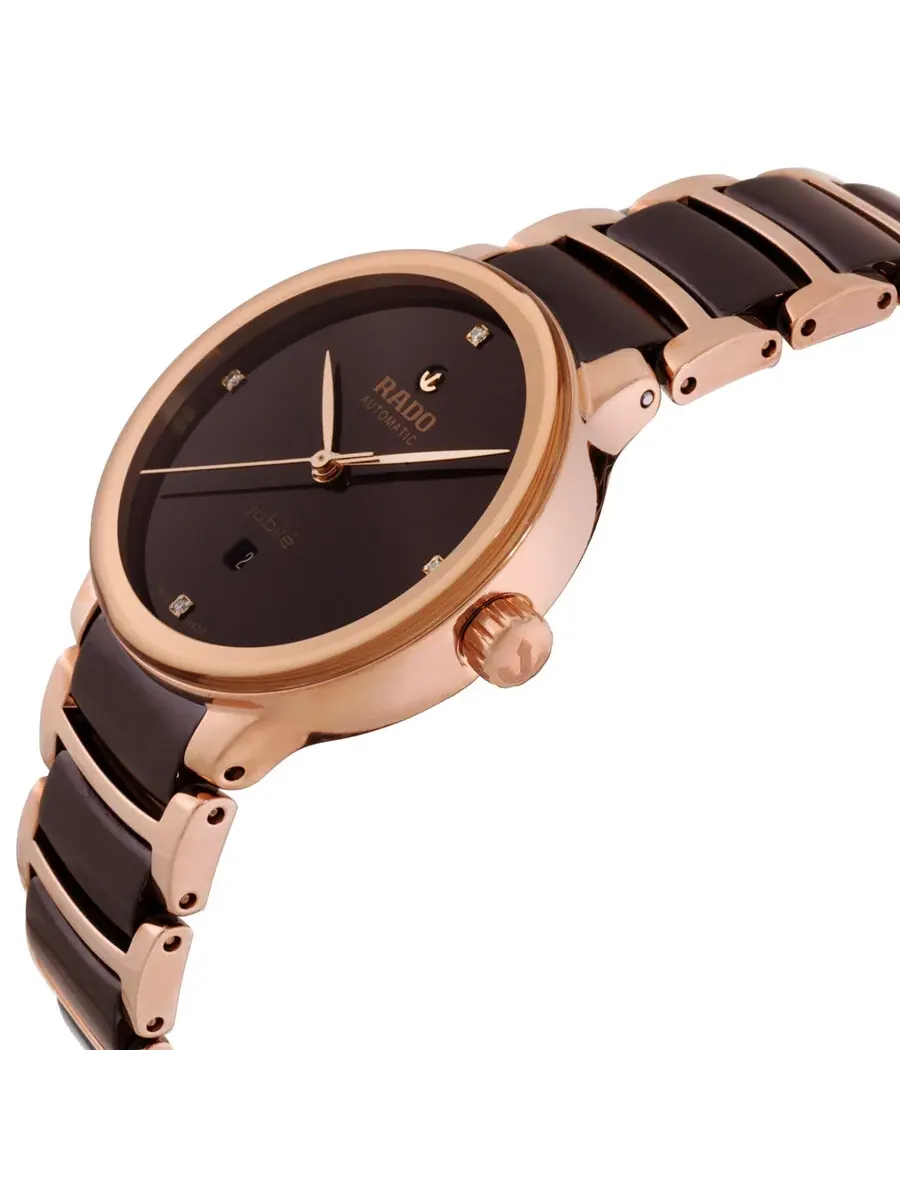 Женские часы Rado Centrix Automatic с коричневым циферблатом и бриллиантом R30019712 — изображение 2 из 3