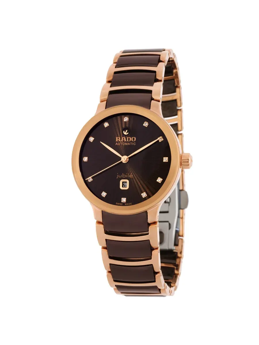 Женские часы Rado Centrix Automatic с коричневым циферблатом и бриллиантом R30019732 — изображение 1 из 3
