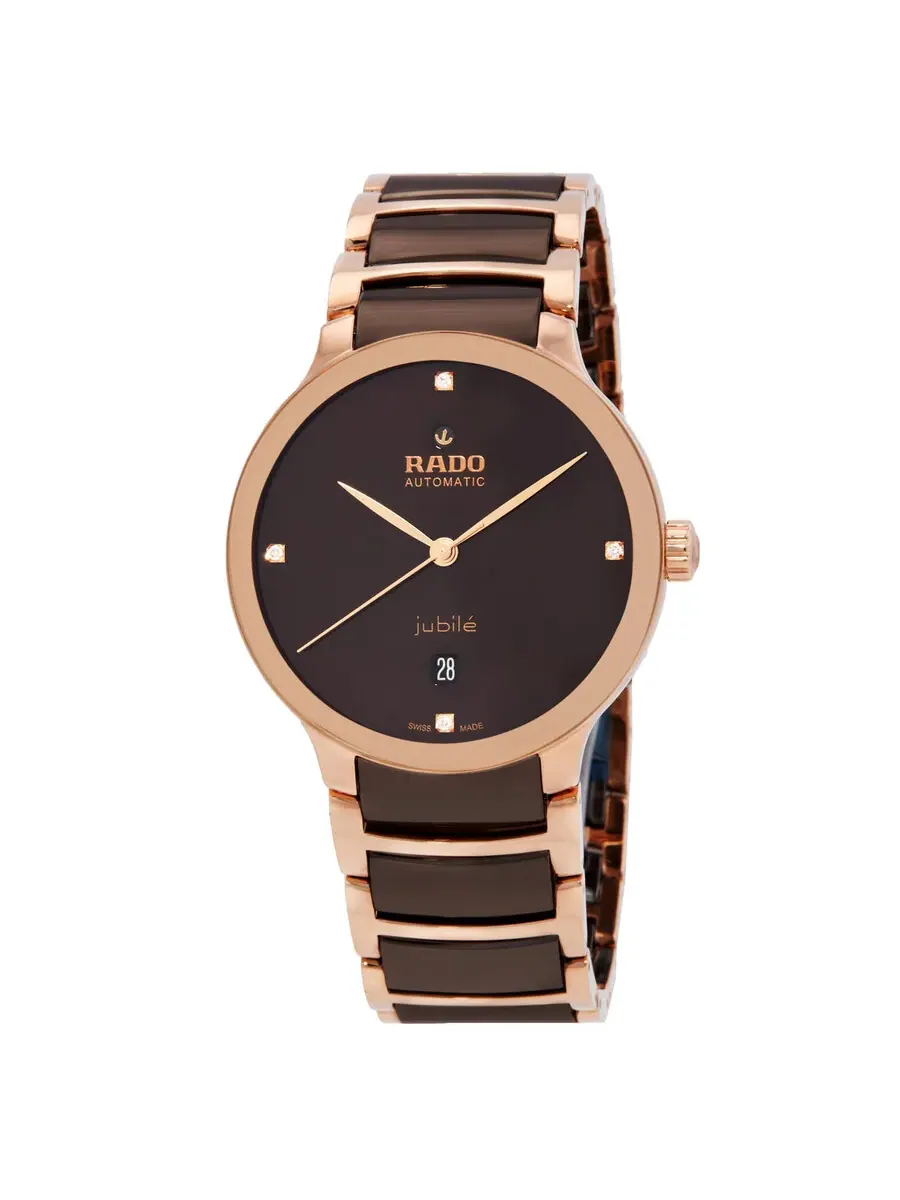 Часы Rado Centrix Automatic с коричневым циферблатом и бриллиантами для мужчин и женщин R30017712 — изображение 1 из 3