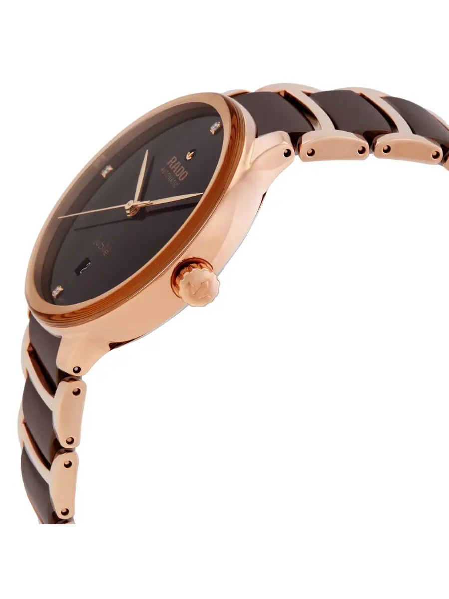 Часы Rado Centrix Automatic с коричневым циферблатом и бриллиантами для мужчин и женщин R30017712 — изображение 2 из 3