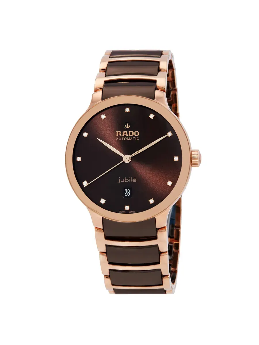 Часы Rado Centrix Automatic с коричневым циферблатом и бриллиантами для мужчин и женщин R30017732 — изображение 1 из 3