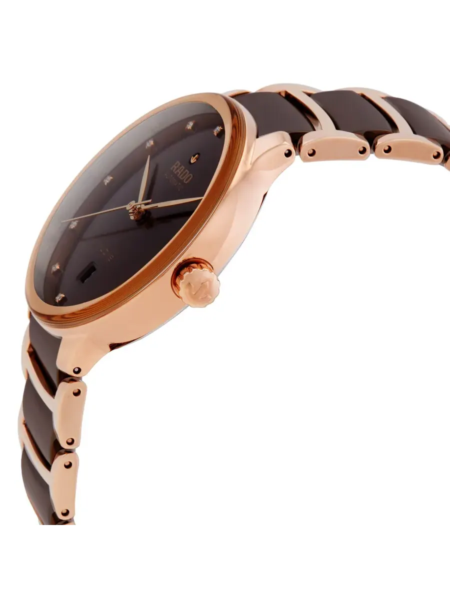 Часы Rado Centrix Automatic с коричневым циферблатом и бриллиантами для мужчин и женщин R30017732 — изображение 2 из 3
