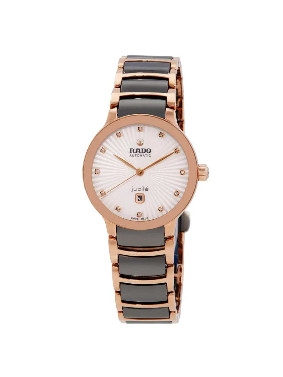 Женские часы Rado Centrix Automatic с серебристым циферблатом и бриллиантами R30019742 — изображение 1 из 3