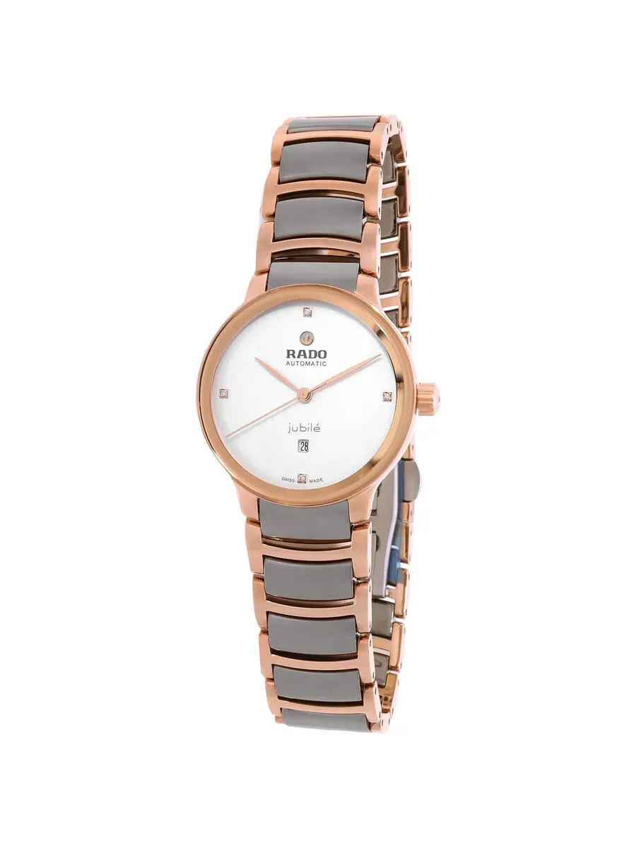 Женские часы Rado Centrix Automatic с белым циферблатом и бриллиантами R30019722 — изображение 1 из 3