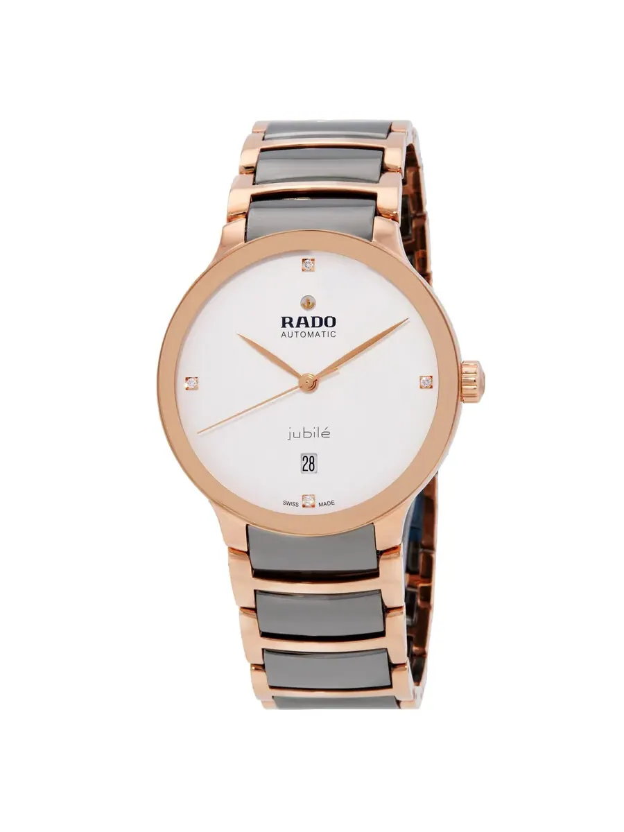 Часы Rado Centrix Automatic с белым циферблатом и бриллиантами для мужчин и женщин R30017722 — изображение 1 из 3