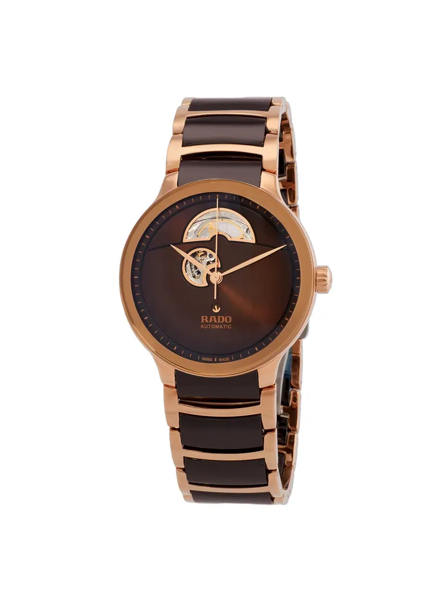 Часы Rado Centrix Automatic Open Heart с коричневым циферблатом для мужчин и женщин R30013302 — изображение 1 из 3