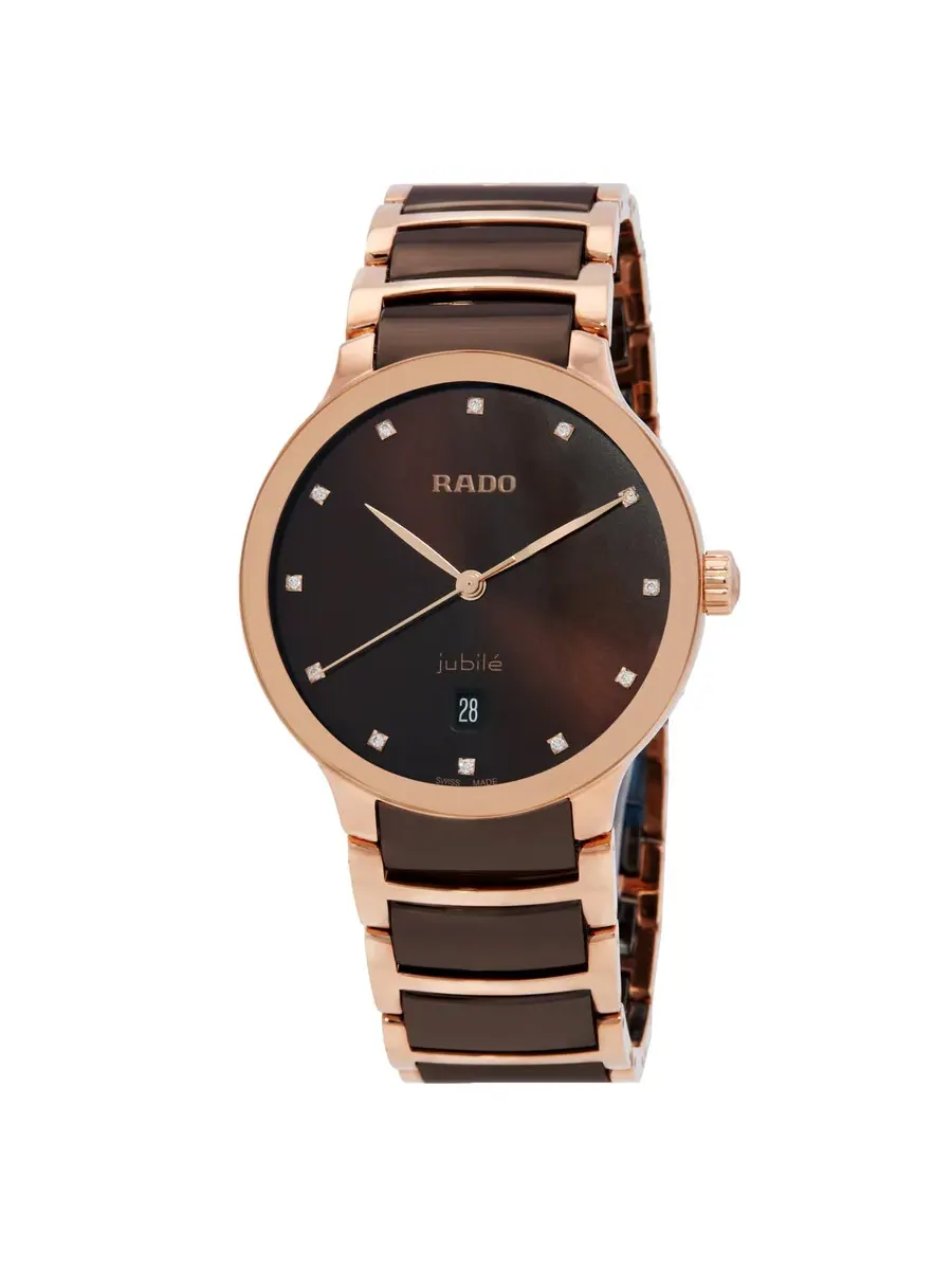 Часы Rado Centrix Diamonds Quartz с коричневым циферблатом для унисекс R30023732 — изображение 1 из 3